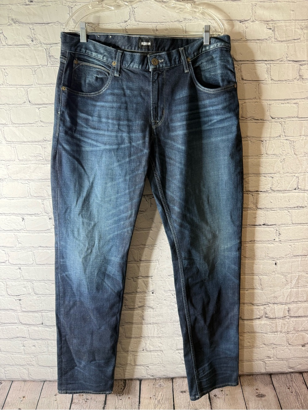 NWT Hudson Jeans Men's Faded Indigo Blake Slim-Straight Jeans size 36